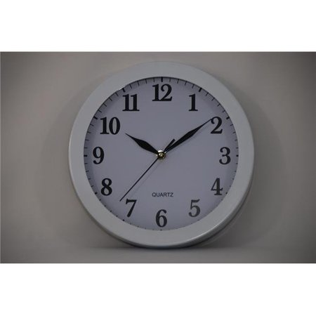 EVERRICH INDUSTRIES Everrich EVW-0006 10 in. White Frame with Silent Movement Wall Clock EVW-0006